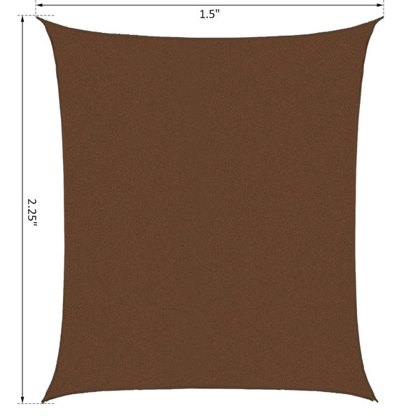 Outsunny 20' x 13' Rectangle Sun Shade Sail Canopy Outdoor Shade Sail Cloth  for Patio Deck Yard D Rings and Nylon Rope Included Brown
