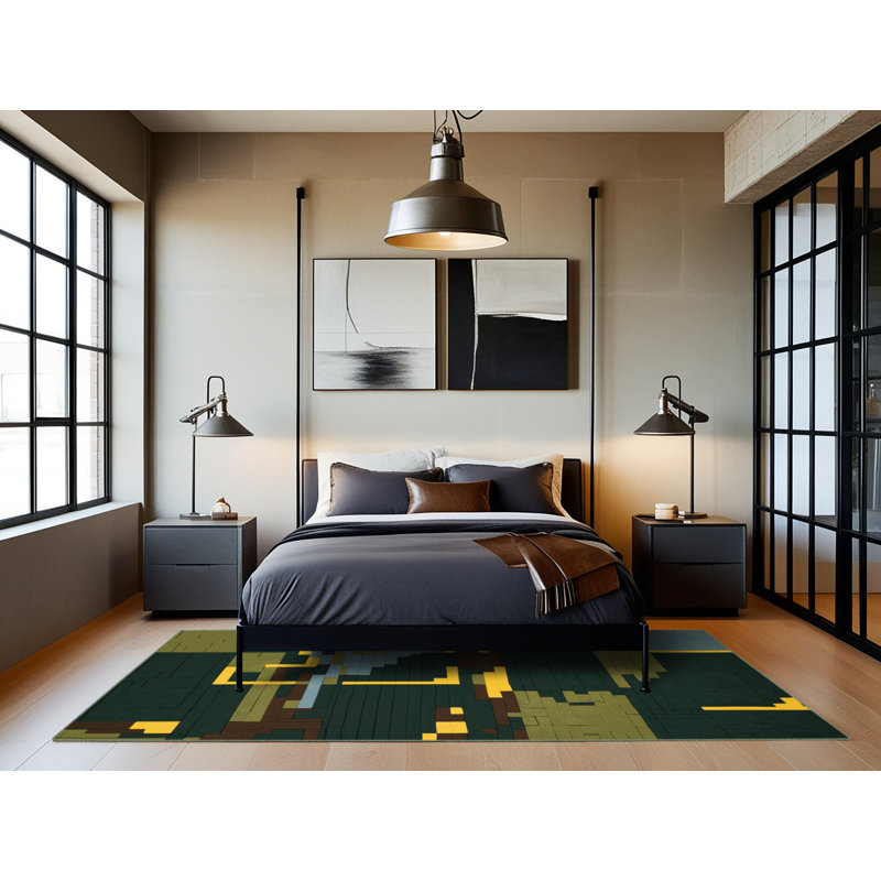 Shaded Squares Rug, Rectangle 8' x 12'