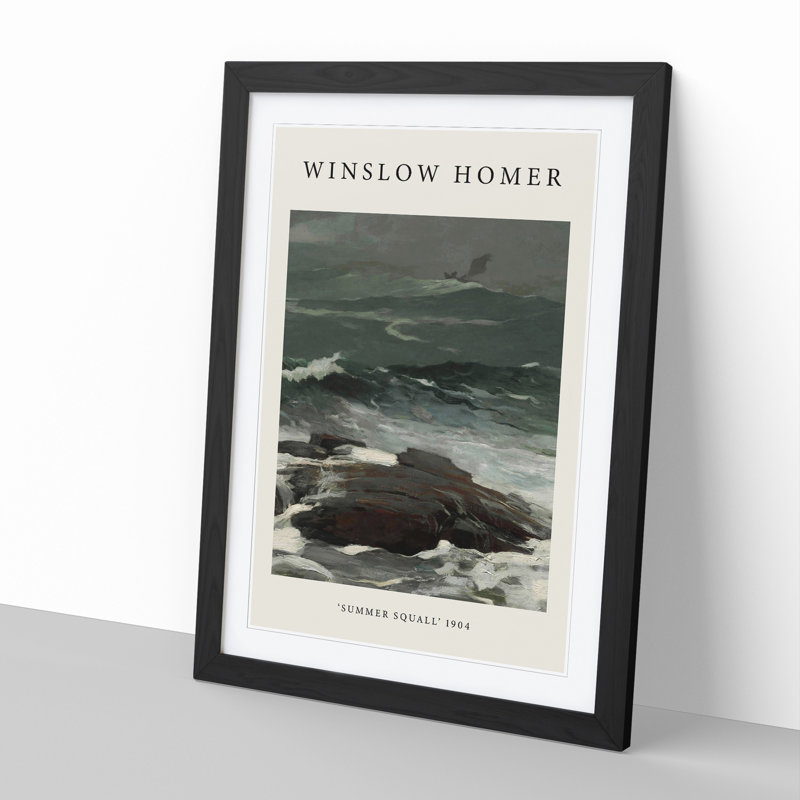 Summer Squall by Winslow Homer - Single Picture Frame Print, 36cm H x 27cm W x 2cm D, Black Framed