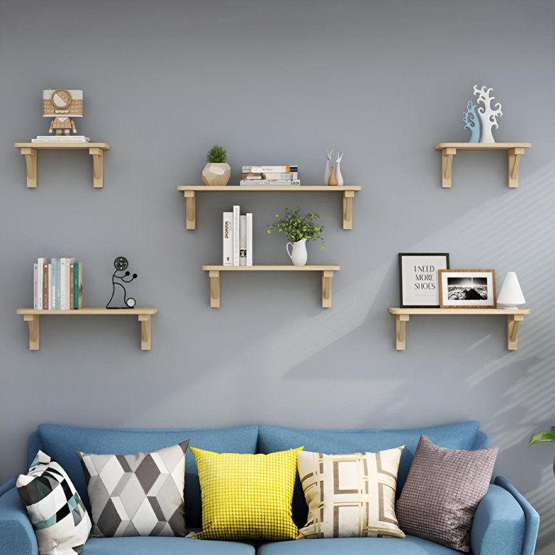 Tablette murale flottante en bois massif, H 11 po x l 39,37 po x P 11,81 po