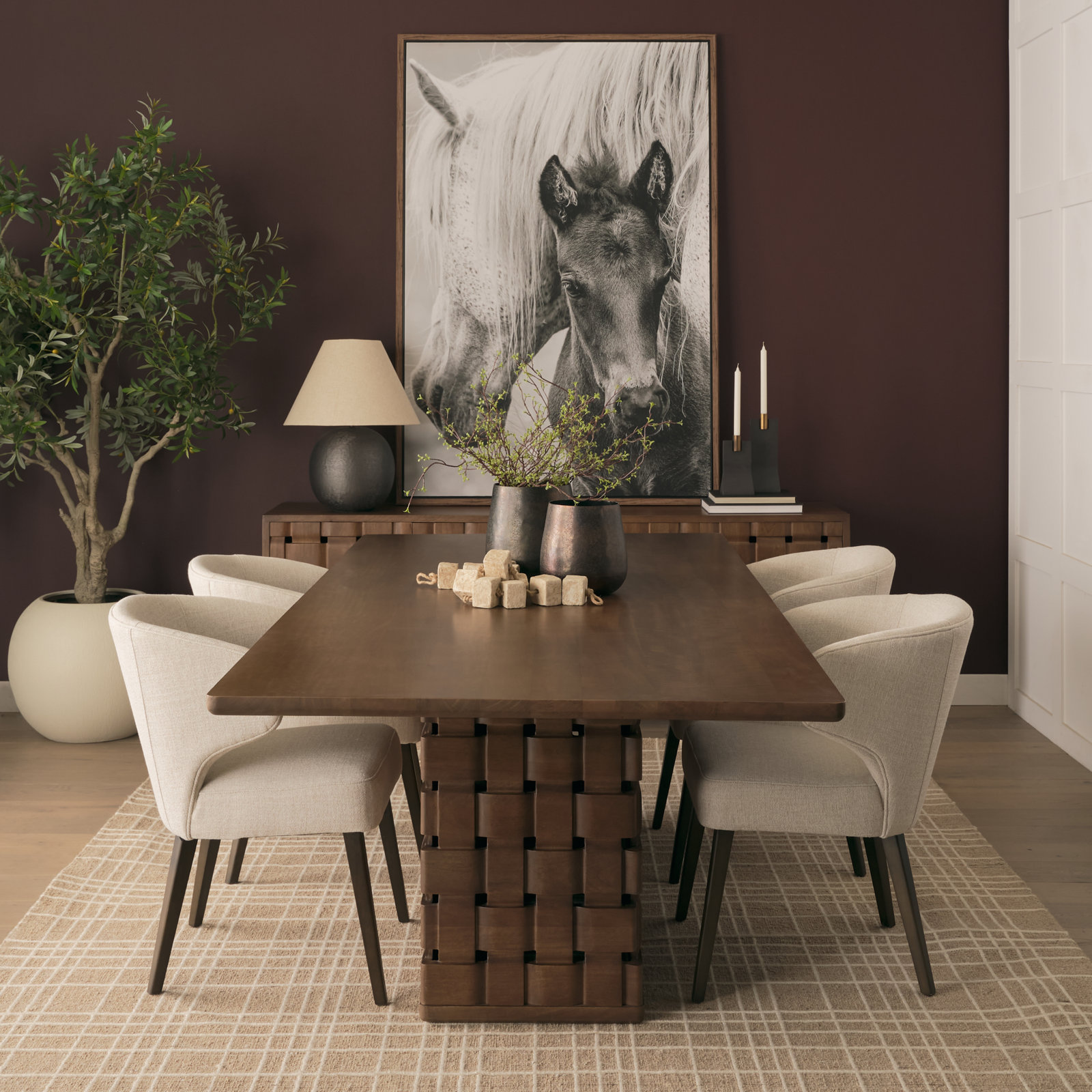 Niya 44" Dark Brown Mango Dining Table