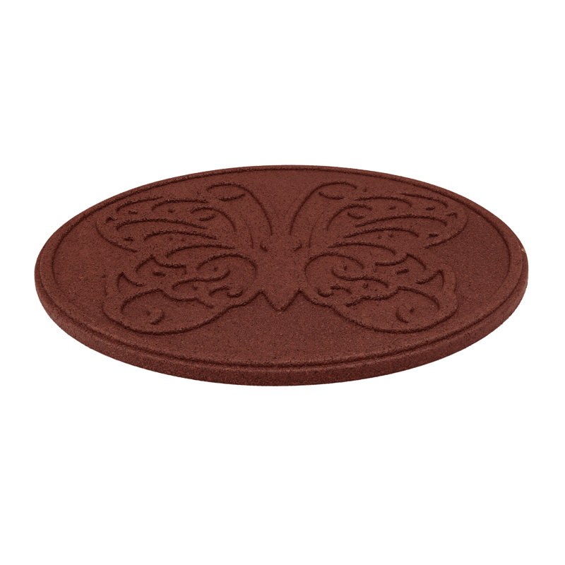 STEPPINGSTONE-BUTTERFLY Rubber Stepping Stone, Red