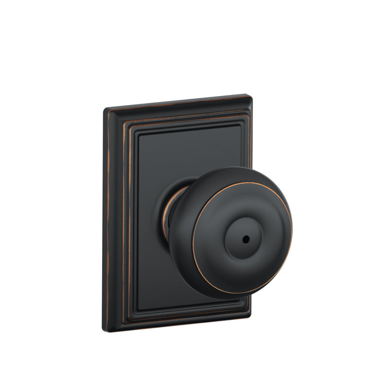 Georgian Privacy Knob with Addison Trim, Aged Bronze