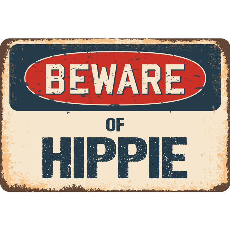 Méfiez-vous des hippies, H 3,5 po x l 5 po x P 0,1 po