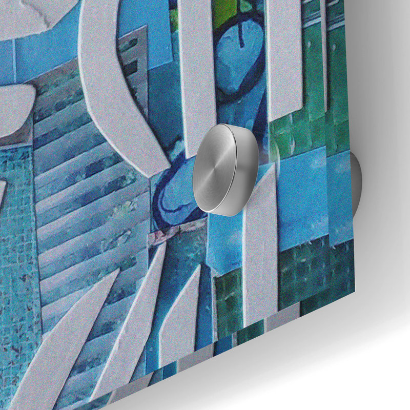Art mural en verre épique «Santorini» par Coco Good, 24 po x 36 po