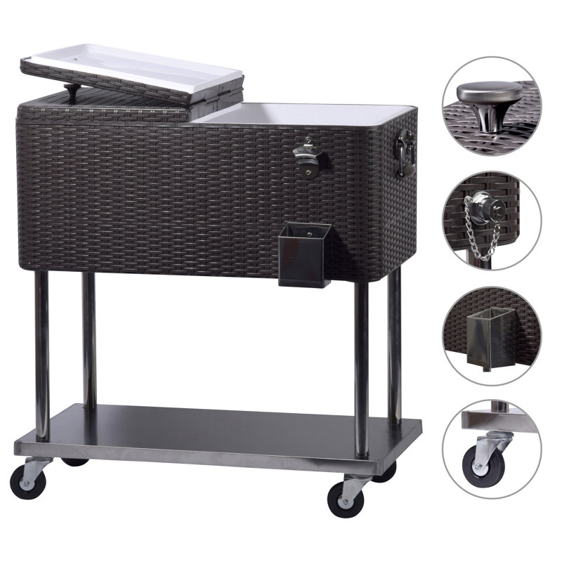 Analeese Metal Bar Cart