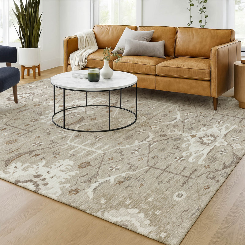 Machine Washable Indoor/Outdoor Chantille ACN2859 Global Rug, Beige, 9' x 12'