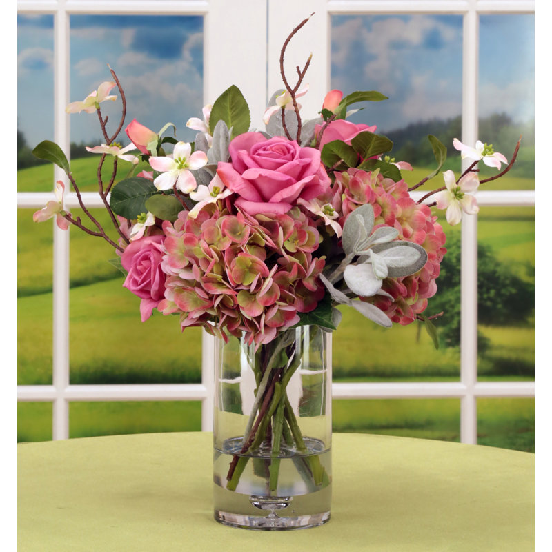 Rose Hydrangea Bouquet - 17 Inches