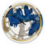 Gouache saphir sur gris VI - horloge murale moderne-50581973