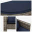  Canapé de jardin avec coussin 8 pièces en rotin gris et bleu marine-1045993948