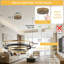 Luminaire moderne à 3 anneaux à DEL avec télécommande à intensité variable, cordon réglable pour la salle à manger, le vestibule, le salon, la chambre à coucher et le bureau