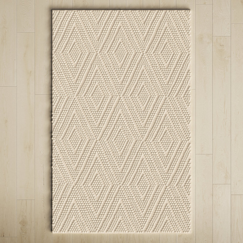 Elle Handmade Ivory Rug, Rectangle 2' x 3'
