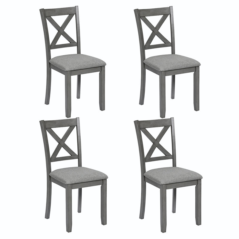 Ensemble de chaises de salle à manger pour 4 personnes, chaise de cuisine avec siège rembourré, chaise d'appoint pour salle à manger