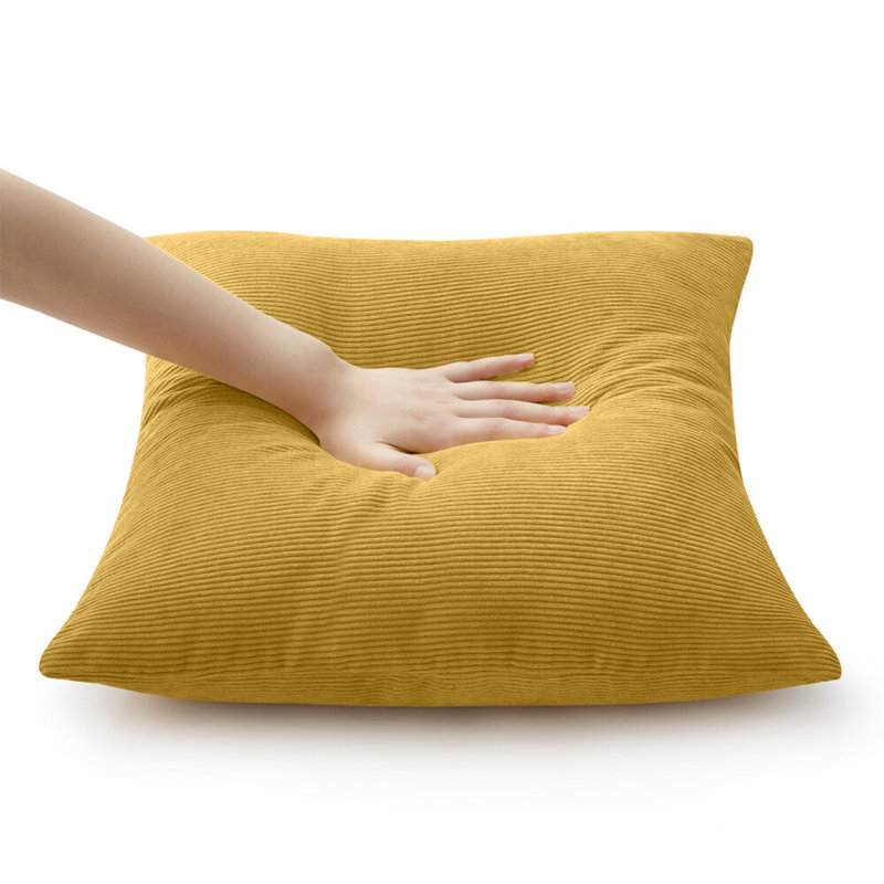 Striped Square Throw Pillow Insert, Ochre