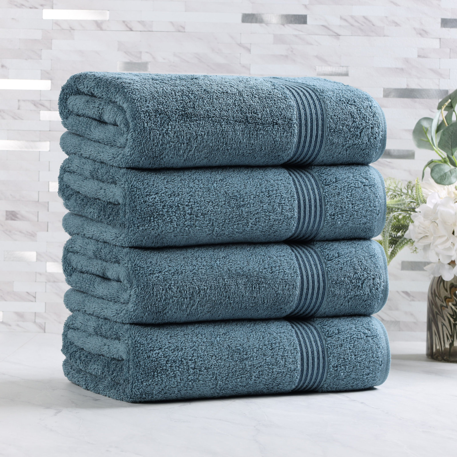 Oleg Egyptian Cotton Bath Towel, Sapphire