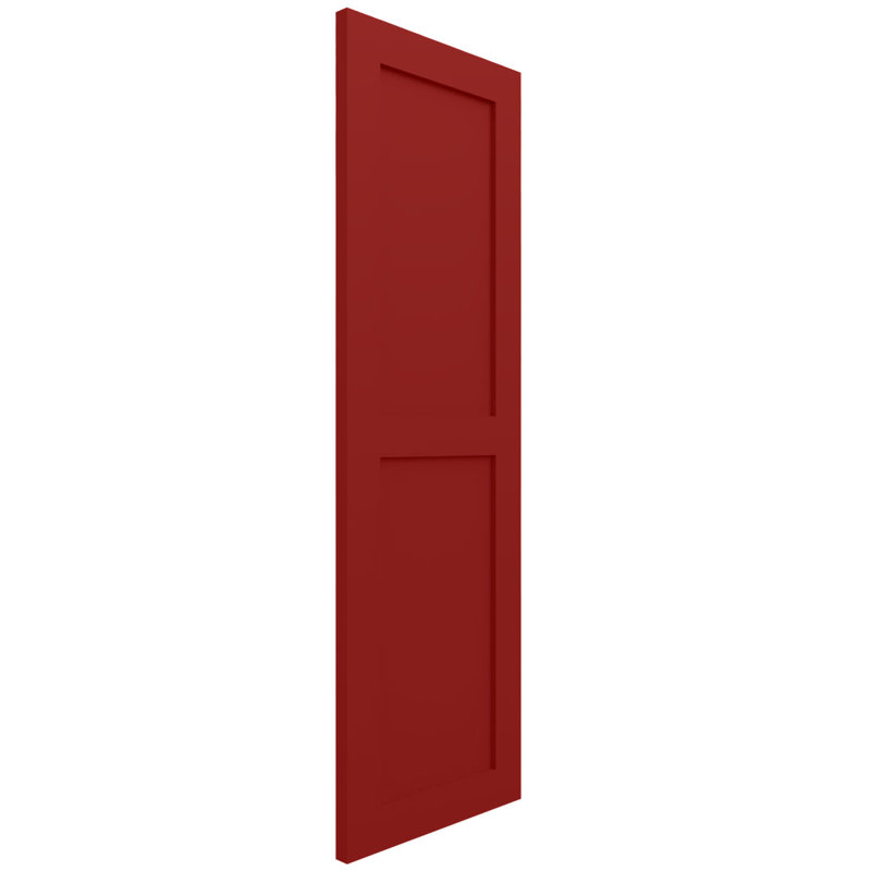 Deux volets plats égaux EnduraCore Composite, 12"W, Rouge feu, H 45 po