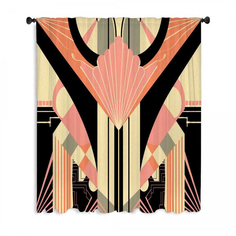 Rideaux de fenêtre Art Deco Design, L 50 po x L 96 po