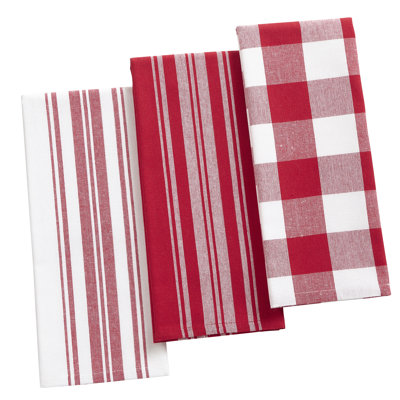 Rose Stripe Jacquard Kitchen Towel Linen Set