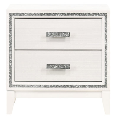 Table de chevet 2 en blanc - Rangement de chambre à coucher moderne avec option de conception sécuritaire