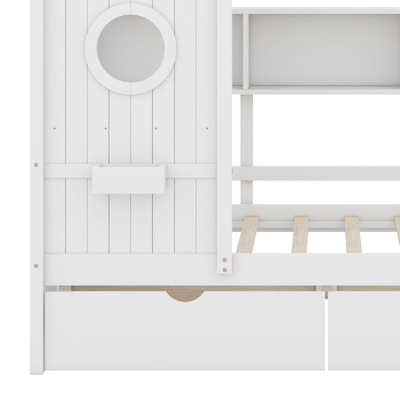 Wooden House Bed, Twin, White