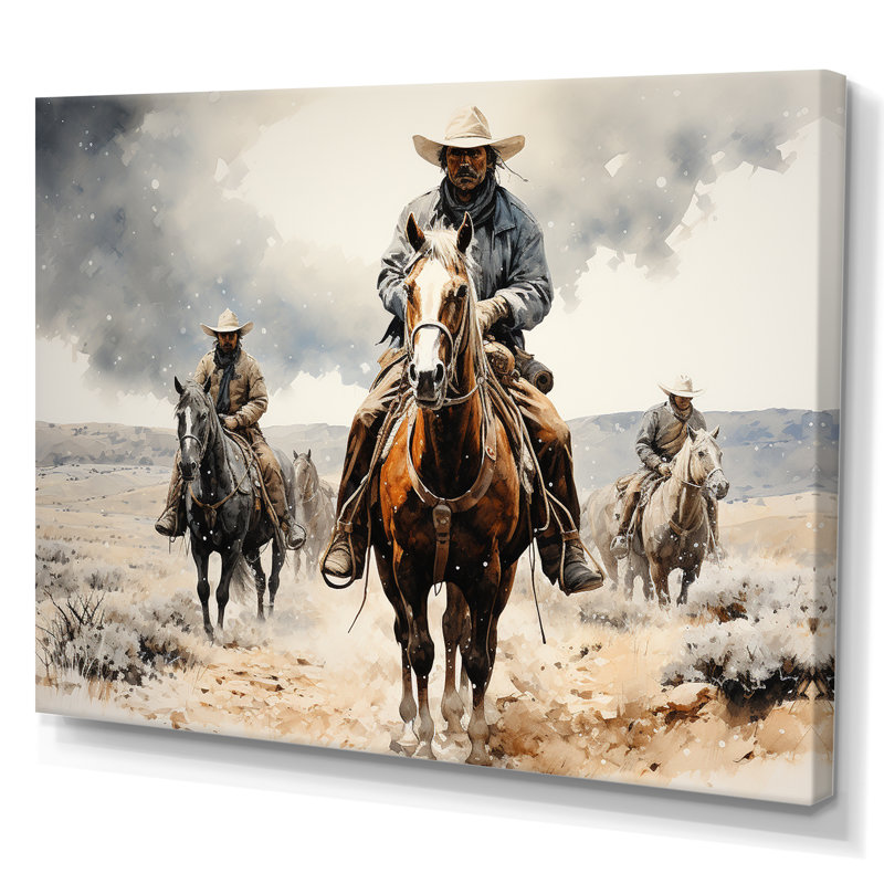 Western Dust and Grit I - reproduction d'art sur toile Western, H 12 po x l 20 po x P 1 po, Toile tendue