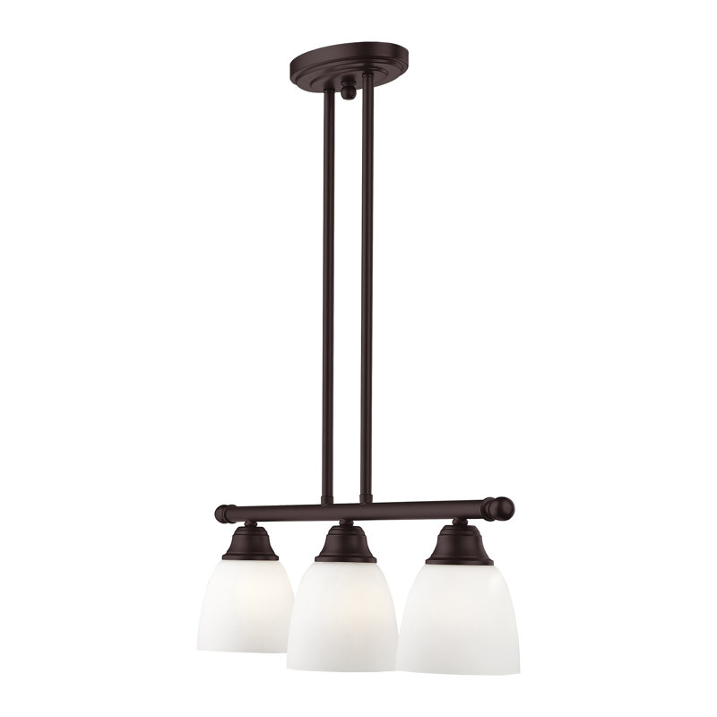 Luminaire suspendu linéaire à 3 lumières pour îlot de cuisine Mayday, Bronze
