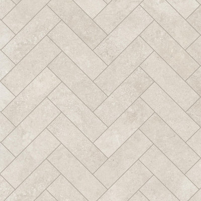 Vienna Limestone 2X6 Herringbone Mosaic Cloud