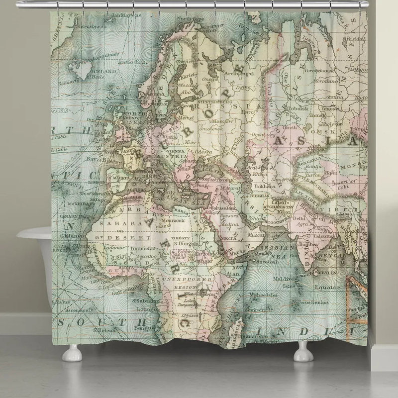 World Map Shower Curtain