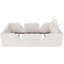 Lit simple tapissier blanc pour lit simple avec 2 coussins en lapin, matelas d'une hauteur de 21 pouces et 8 pouces, traverses latérales amovibles, revêtement doux, pas de sommier tapissier requis, facile à assembler