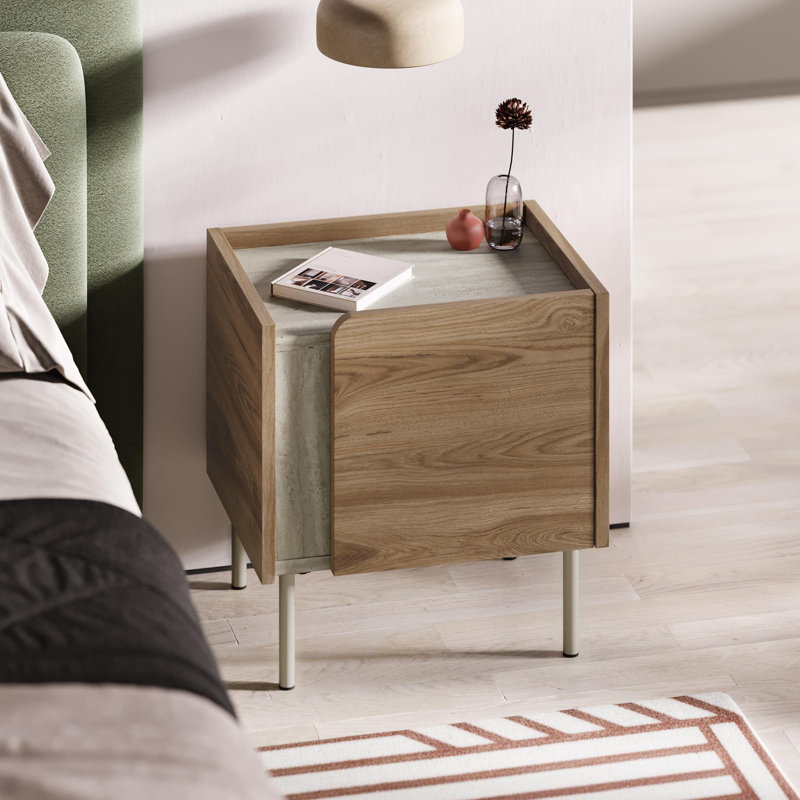 45.5cm W Manufactured Wood Bedside Table, Brown