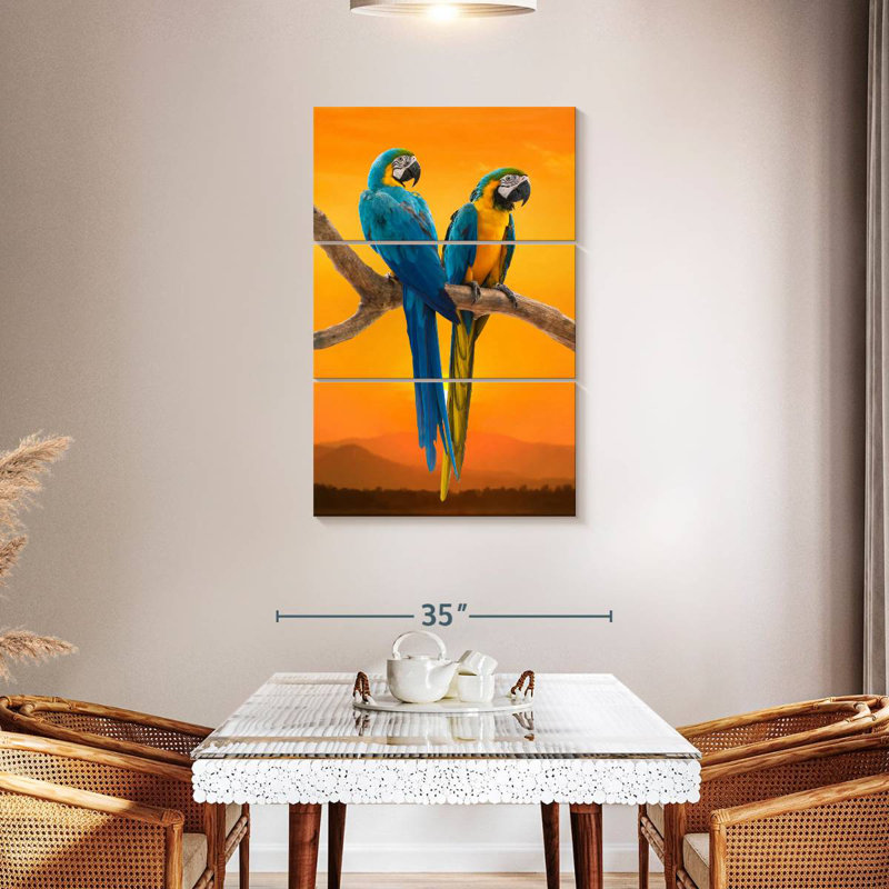 Brampt Sunset Macaw, 57" H x 36" W