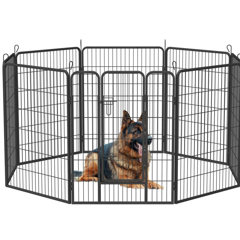 Parc d'extérieur robuste pour animaux de compagnie de 40 po. Fabrication en métal, rouille. Sécuritaire et confortable pour les animaux. Pliable, portable. Assemblage facile. Enclos d'extérieur pour chien polyvalent et polyvalent - 40 po. Matériau, imperméable.