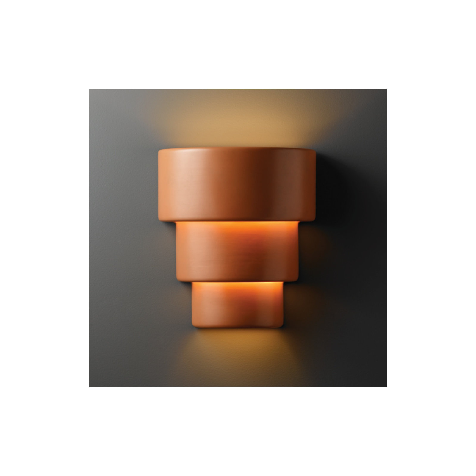 Alvera Ceramic Dimmable Flush Mounted Sconce, Harvest Yellow Slate, Incandescent (Not Included)