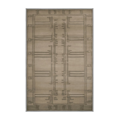 Machine Washable Art Deco Gray Area Rug
