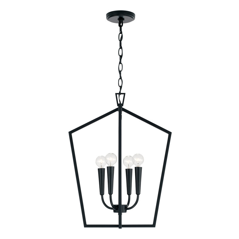 4 - Light Lantern Pendant, Matte Black