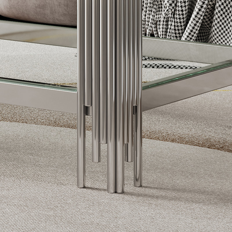 Table basse à plateau en verre, Argent