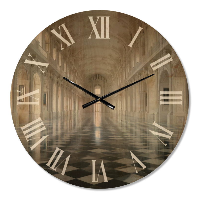 Grande horloge murale en bois paysage, Grand