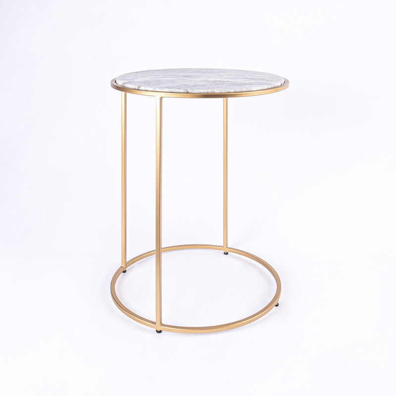 Nikelle Marble Top End Table, Sangrey, Gold