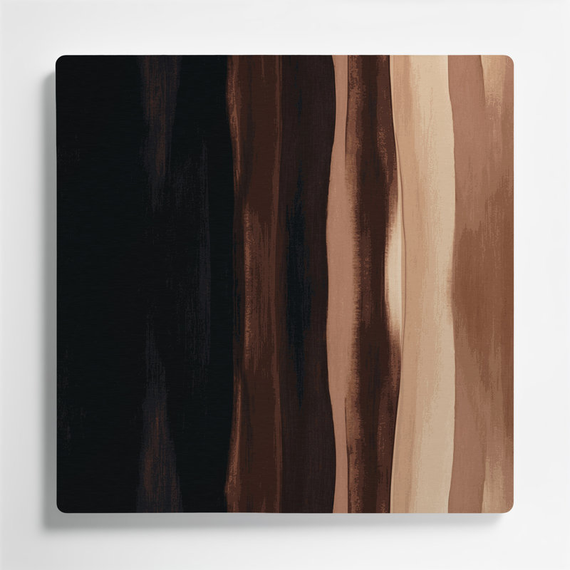 Abstrait couleur champ 6, art mural en métal brun, H 12 po x l 12 po