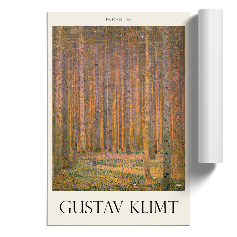 Fir Tree Forest by Gustav Klimt - No Frame Painting, 42cm H x 30cm W x 0.1cm D