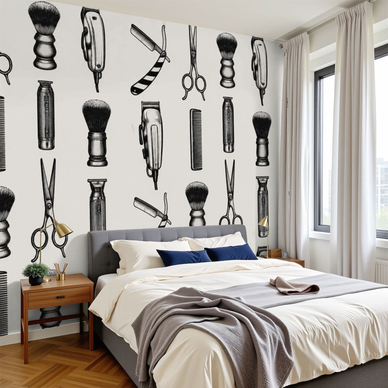 Papier peint adhésif auto-adhésif moderne pour la chambre à coucher Peel and Stick L 100 po x l 144 po