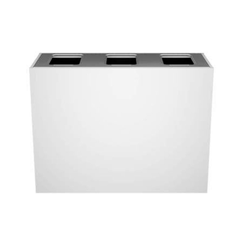 Poubelle de recyclage et poubelle Sturdy Essentials Stratus Series de style moderne avec finition blanche glacier, Glacier