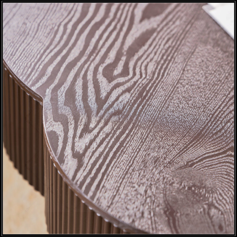 31.50"Modern Flower Shaped Coffee Table, Dark Brown