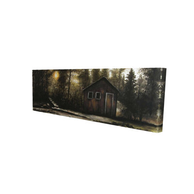 Rustic Landscapes Brown Canvas | Cabin in the Forest Decor