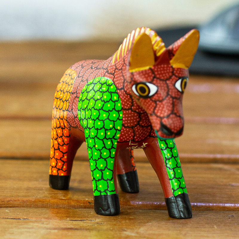  Handmade Delightful Donkey Wood Alebrije Figurine