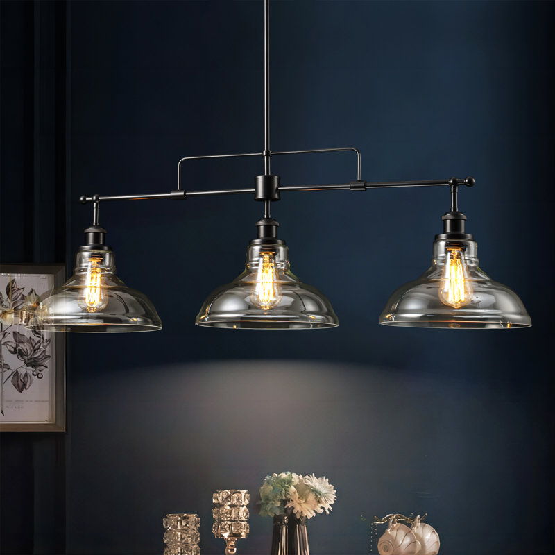 3 - Light Glass Kitchen Island Pendant Light