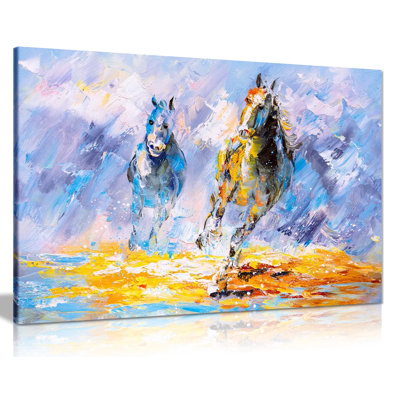 Modern Contemporary Running Horse - Wrapped Canvas Painting
