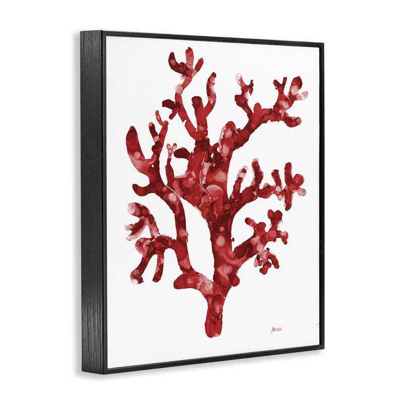  Red Coral Sprig, art de la giclée encadrée par Patti Mann, Giclée encadrée noir minuit, H 30 po x l 24 po
