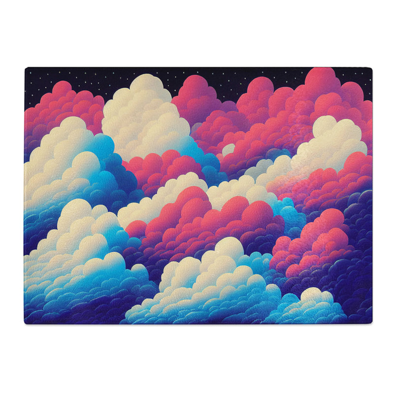 Fluffy Clouds Vol.4  Glass Chopping Board