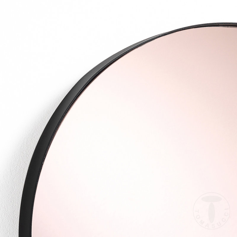 Round Metal Framed Wall Mounted Accent Mirror in Black